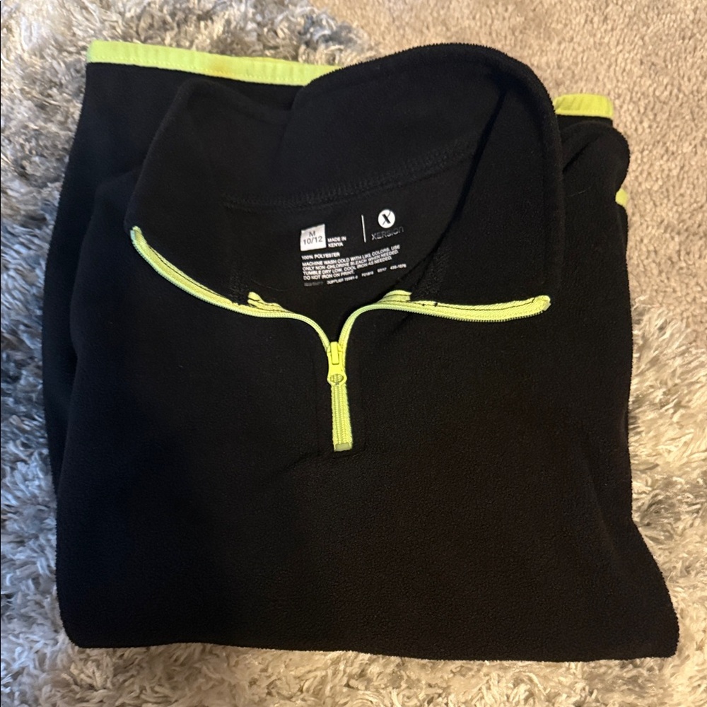 Xersion Black and Neon Green Kids Jacket